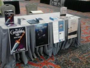 My booth at the Wichita Novel Experience 2015