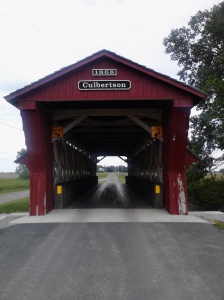 Entrance to the Culbertson Covered Bridge.